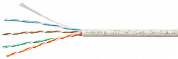 Cabeus UTP-4P-Cat.5e-SOLID-LSLTx-GY-50 Кабель витая пара UTP (U/UTP), категория 5e, 4 пары (24 AWG),